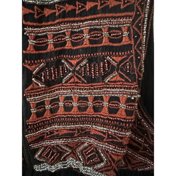 Free People Embroidered Beaded Aztec Dress Size 4 - Picture 5 of 5